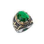 Emerald Zircon Gothic Crown RingRingGold7