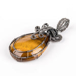Natural Vintage Water Drop Stone Pendant AmethystTiger Eye