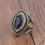 Vintage Retro Mystery Stone Rings with Cubic Zircon Silver Plated Fashion Jewelry Ring for Women/Men