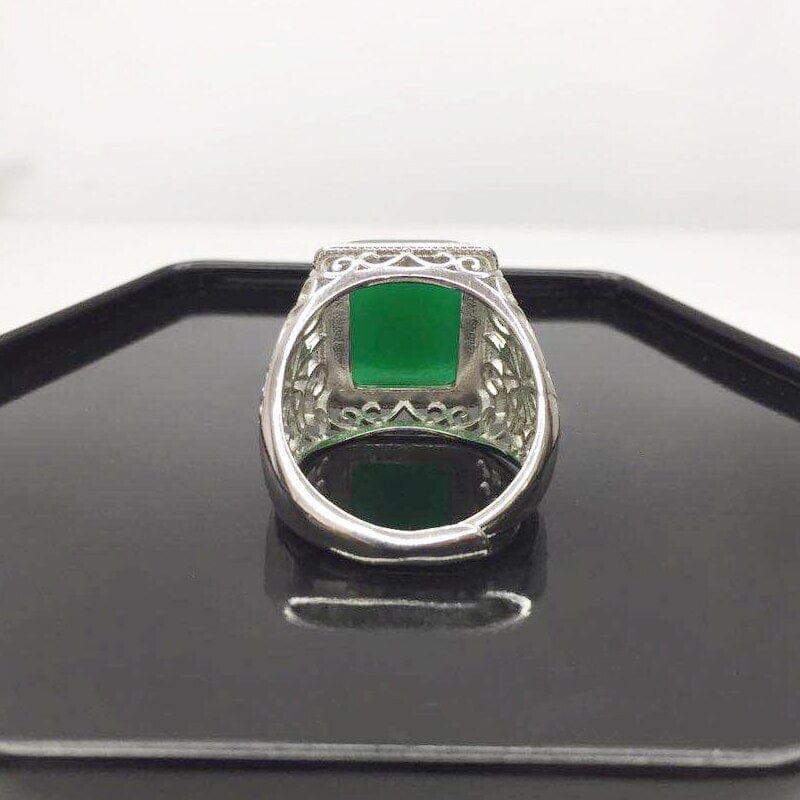 Gothic Geometric Emerald Resizable RingRing