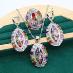 Luxurious Purple Amethyst 925 Sterling Silver Jewelry set for WomenMulti 3pcs6