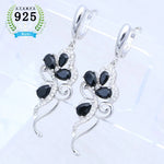 Amethyst Earrings Plant Flower Shapeblack