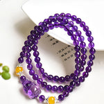 Natural Purple Crystal Beaded Bracelets 6mm Beads Amethyst