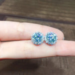 Flower 1ct Aquamarine Stud Earring