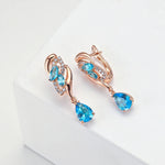 Drop Earring Cubic Zirconia Rose Gold Plated