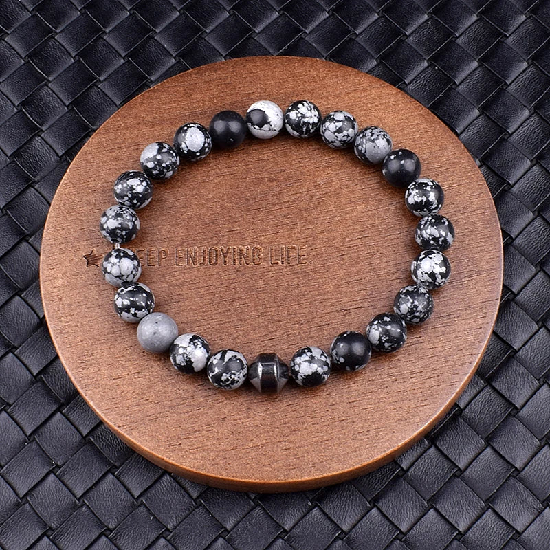 Cylinder Hematite Black Line Turquoises Bracelets Men Fashion Nature Stone Beads Bracelets Homme Yoga Energy Bangle Jewelry Gift22