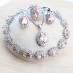 Silver 925 Women Jewelry Sets Blue Zirconia4PCS-Champagne10
