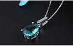 Natural Blue Topaz Pendant Silver Aquamarine Fashion Necklace Pendant Women