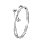 Unique Nail Head Cross Stainless Steel Bangle for WomenSteel color56-58mm