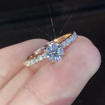 2025 Trendy Crystal Zircon Engagement Claws Design Rings For Women Female Wedding Jewelry Accessories Gift Fashion Women Rings