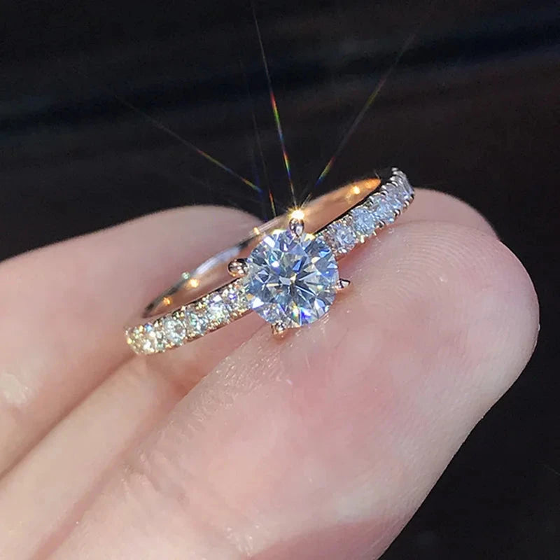 2025 Trendy Crystal Zircon Engagement Claws Design Rings For Women Female Wedding Jewelry Accessories Gift Fashion Women Rings