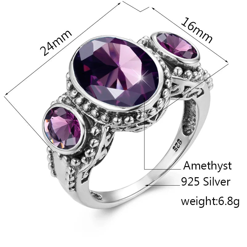 Oval Bohemia Purple Amethyst Ring