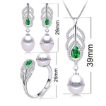 Freshwater Pearl Earrings, Ring & Pendant Necklace Jewelry SetJewelry Set
