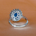 Sapphire Flower Adjustable Silver RingRing