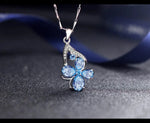 Aquamarine Gemstones Diamonds Pendant Necklaces for Women