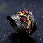 Vintage Branch Shape Garnet Ringblack6