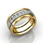 Dazzling Two-Tone Cubic Zirconia Ring for Women
