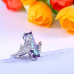 Classic Silver 925 Rings With 6*18mm Rectangle Shape Emerald GemstoneJS-CSR589color6