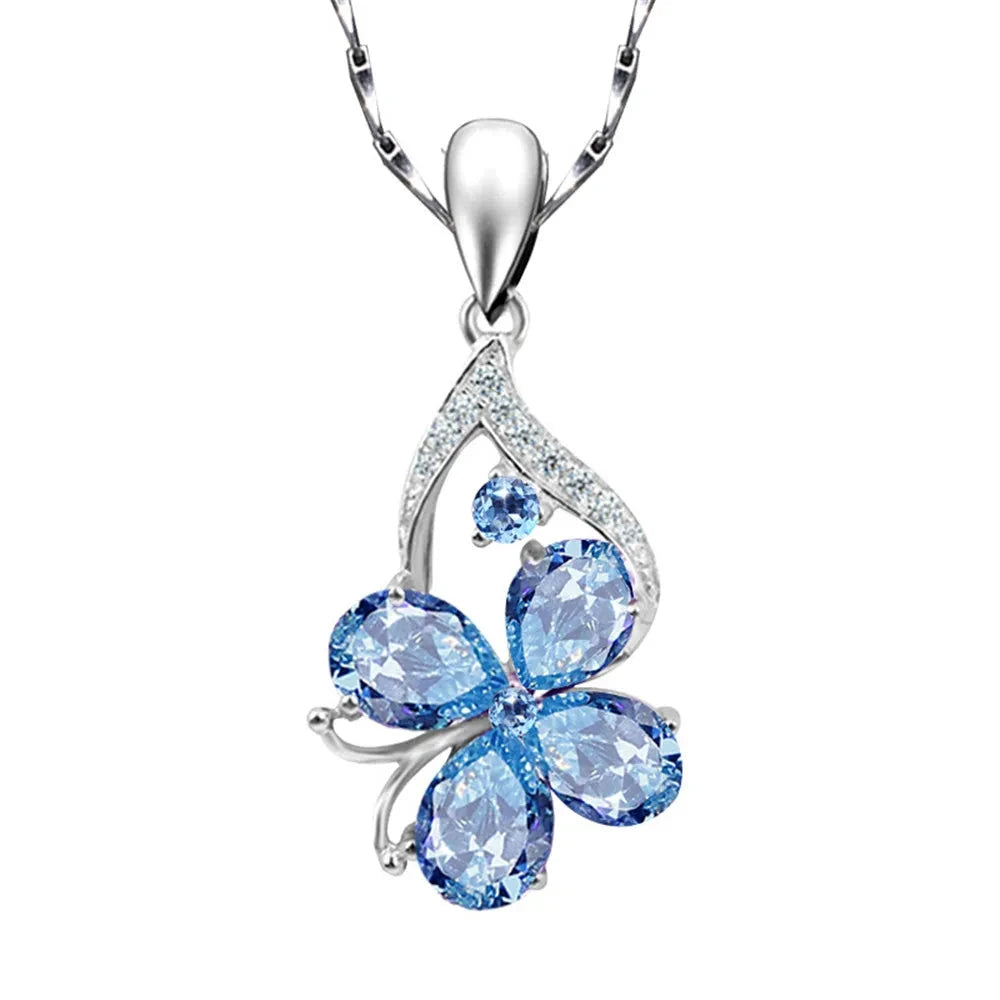 Aquamarine Gemstones Diamonds Pendant Necklaces for Women