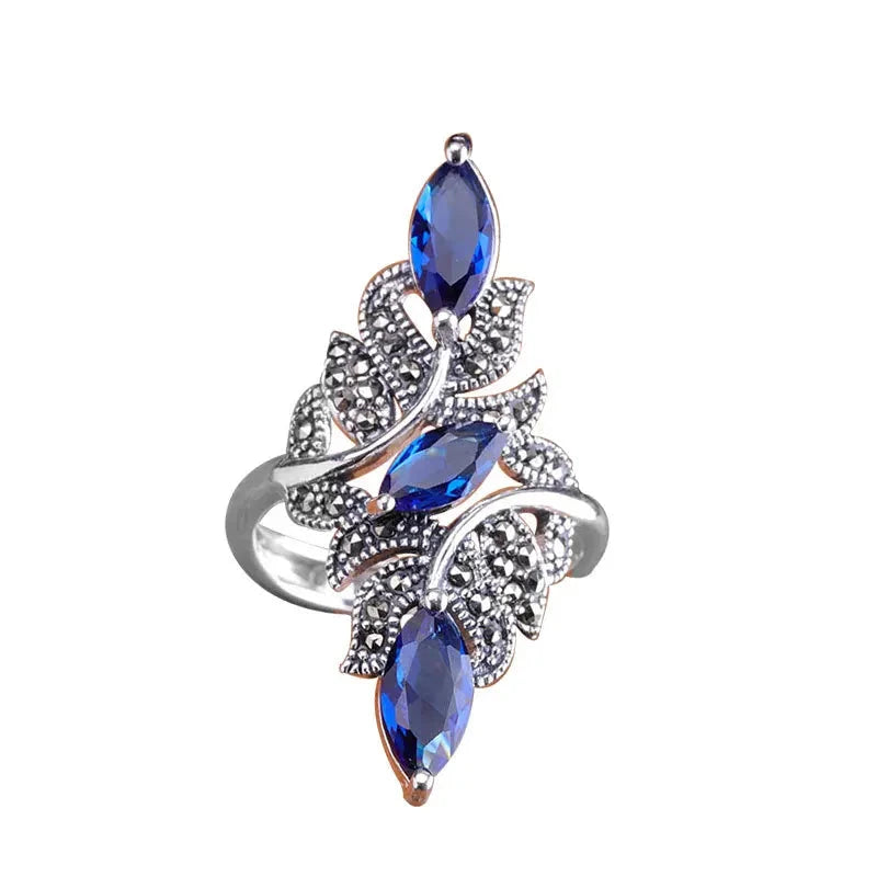 Delicate Blue Zircon Rhinestone Ring for Women – Bridal & Fashion JewelryAs the picture6