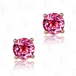 Round Shaped Gemstone Stud EarringsEarringsrose red