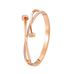 Unique Nail Head Cross Stainless Steel Bangle for WomenRose gold56-58mm