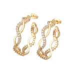 Big Drop Design Crystal Zircon Twist Hoop Earrings