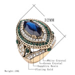 Vintage Retro Mystery Stone Rings with Cubic Zircon Silver Plated Fashion Jewelry Ring for Women/Men