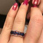 Sapphire Rings for Women Silver 925 Fine Jewelry with Gemstones