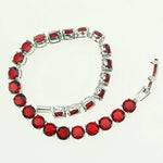 Bridal Red Garnet White Zircon Created Jewelry 925 Silver