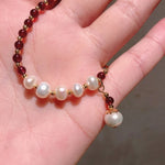 Freshwater Pearls Winered Garnet Stone Crystal Beads