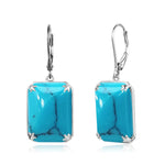 Viking Blue Aquamarine Earrings 13*18mm Rectangle GemstonesTurquoise