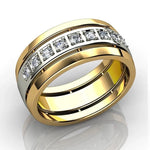 Dazzling Two-Tone Cubic Zirconia Ring for Women