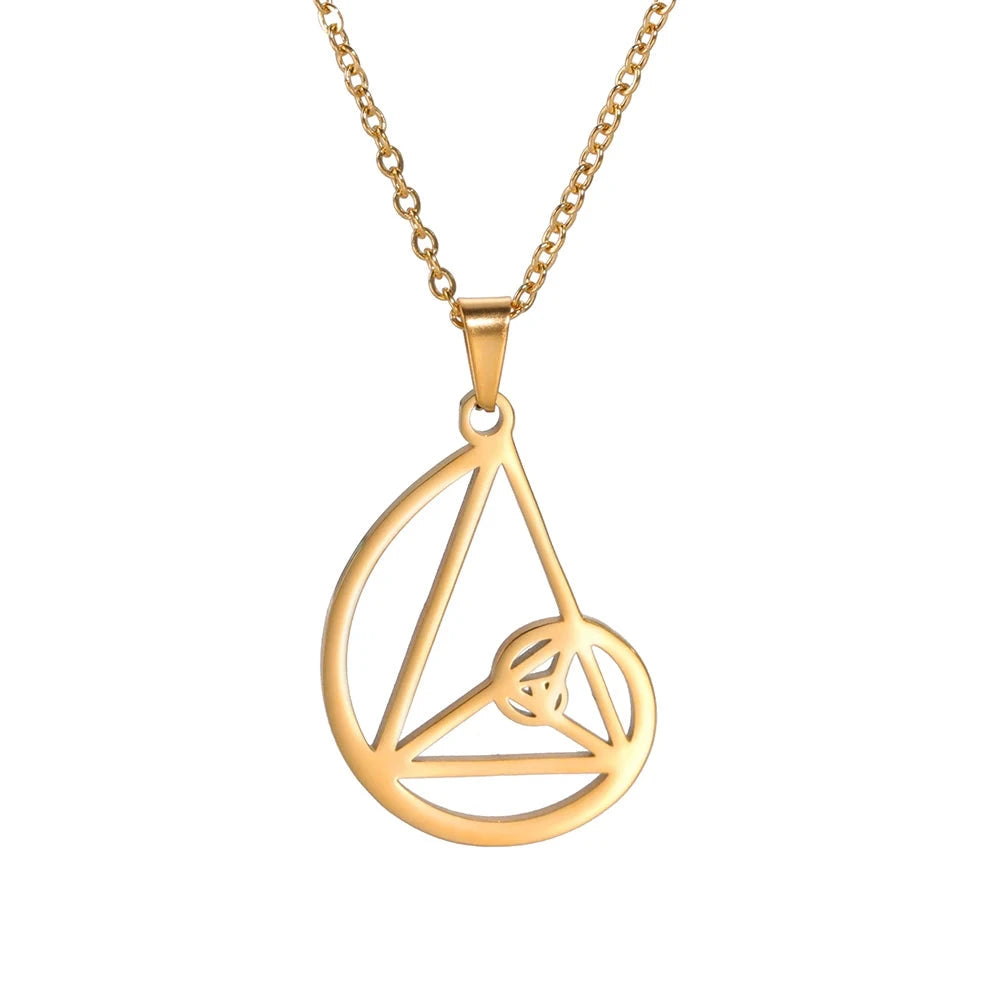 Fibonacci Spiral Golden Ratio Pendant NecklaceGolden necklace 0150cm