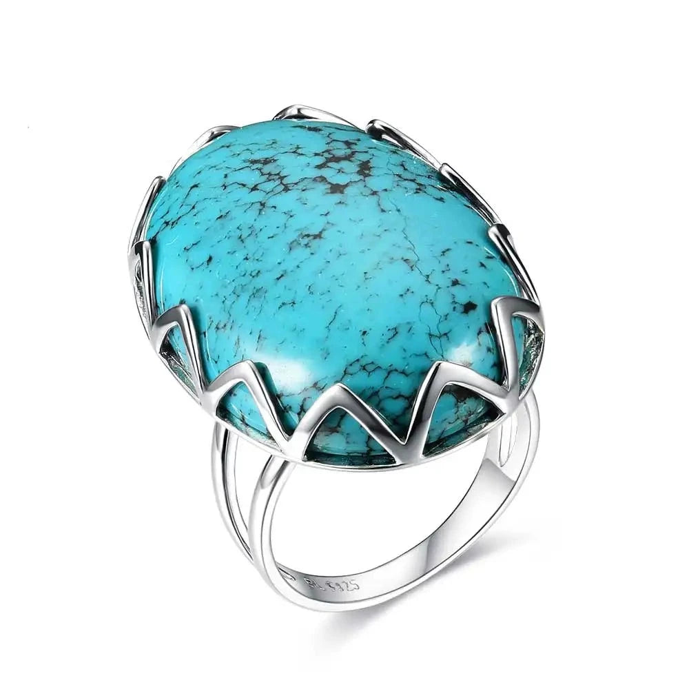 Luxury Large Gem Natural turquoise Oval 20* 30mm Ringturquoise7
