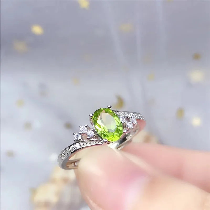 Natural Peridot Ring 925 solid sterling silve