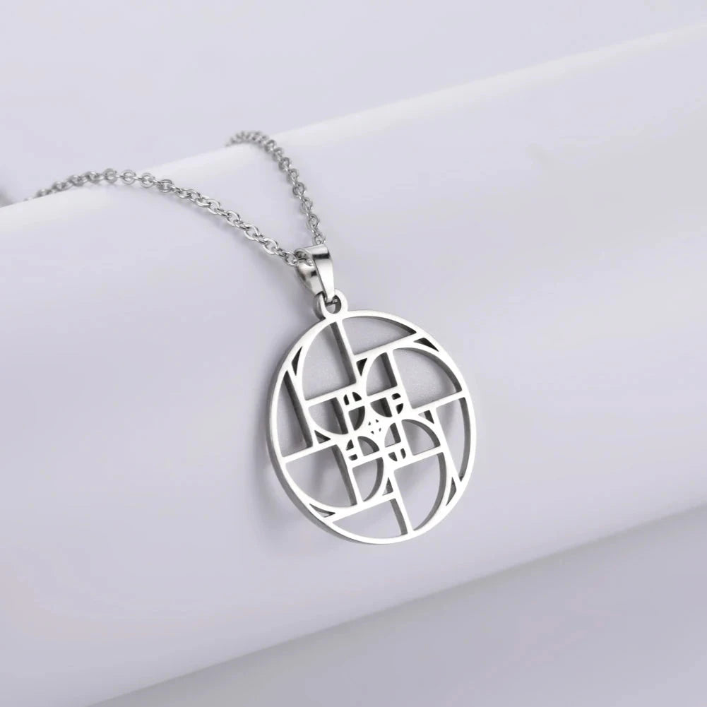Fibonacci Spiral Golden Ratio Pendant Necklace