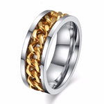 Black Fidget Spinner Chain Ring for MenMen's RingGold Silver7