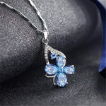 Aquamarine Gemstones Diamonds Pendant Necklaces for Women