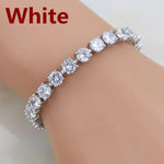 Bridal Red Garnet White Zircon Created Jewelry 925 SilverWHITE21cm