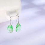 Water Drop Crystal EarringsGreen