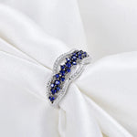 Sapphire Rings for Women Silver 925 Fine Jewelry with Gemstones