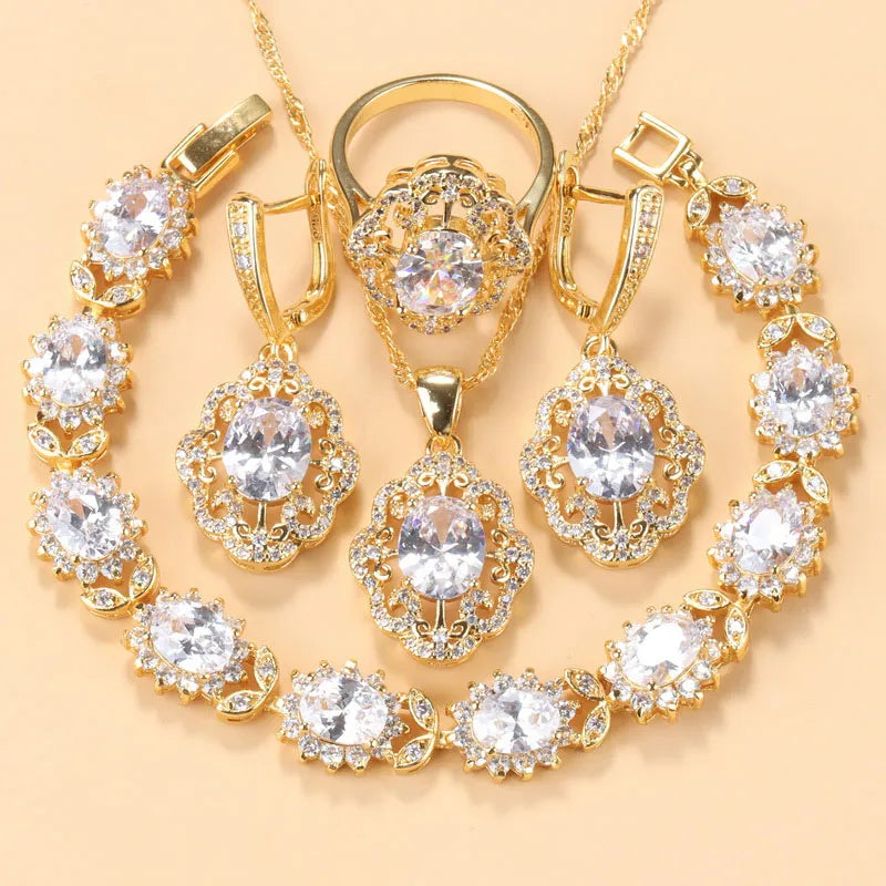 Wedding Accessories Garnet Bridal Jewelry SetsWhite9