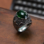 Emerald Zircon Gothic Crown RingRing