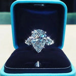 Huitan Luxury Crystal Water Drop CZ RingsF7179