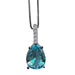 Natural Blue Topaz Pendant Silver Aquamarine Fashion Necklace Pendant Women