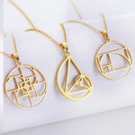 Fibonacci Spiral Golden Ratio Pendant Necklace