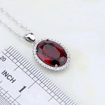 925 Silver Jewelry Round Red Garnet Zircon