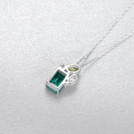 Emerald and Peridot Gemstone 925 Sterling Silver NecklaceNecklace