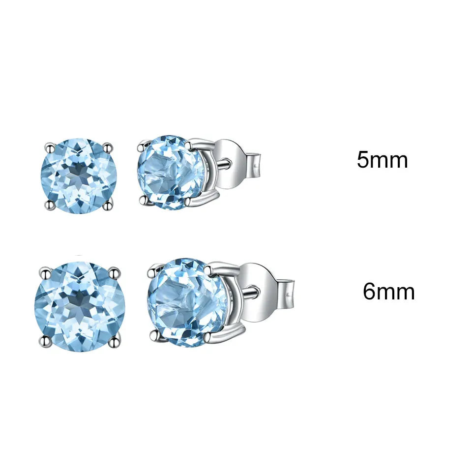 925 Sterling Silver Blue Topaz Romantic Earrings for Women's